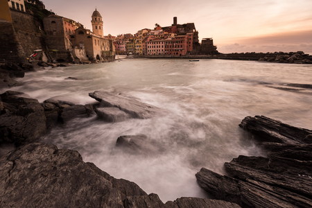 Vernazza town in 5 Terre regionの写真素材