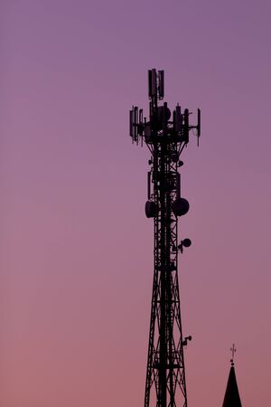 high tower  for broadcasting transmittionの写真素材