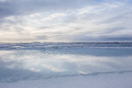 islandic landscape during winter timeの写真素材