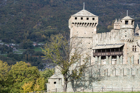 Fenis castle in Aosta Valleyの写真素材