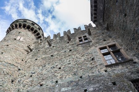Fenis castle in Aosta Valleyのeditorial素材