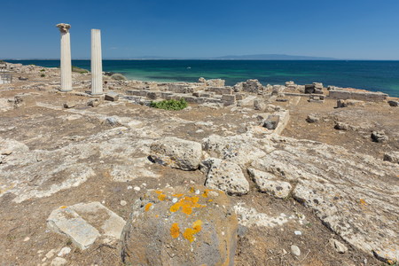 Tharros ruins at San Giovanni in Sinis, Sardiniaの写真素材