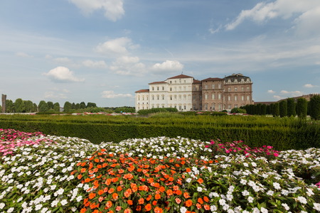 VENARIA, ITALY-JULY 27, 2016: Reggia of Venaria Reale, former royal residence of the Savoy family, today a museum with beautiful outdoor gardens, in Venaria.のeditorial素材