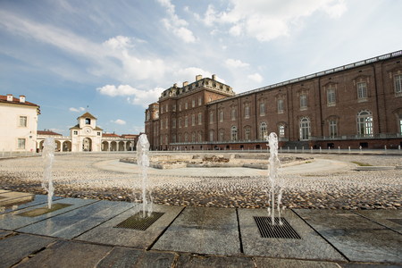VENARIA, ITALY-JULY 27, 2016: Reggia of Venaria Reale, former royal residence of the Savoy family, today a museum with beautiful outdoor gardens, in Venaria.のeditorial素材