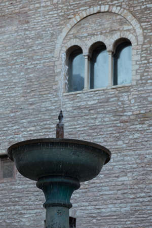 Main square In Fabriano town, Italyの写真素材