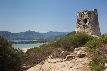 villasimius, on the top of the hillの写真素材