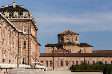 VENARIA, ITALY-JULY 27, 2016: Reggia of Venaria Reale, former royal residence of the Savoy family, today a museum with beautiful outdoor gardens, in Venaria.のeditorial素材