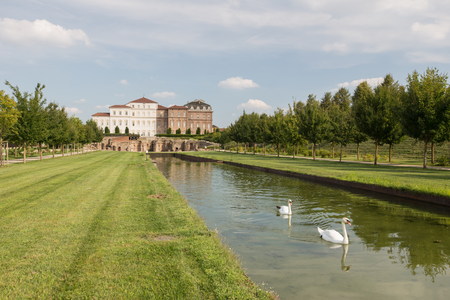VENARIA, ITALY-JULY 27, 2016: Reggia of Venaria Reale, former royal residence of the Savoy family, today a museum with beautiful outdoor gardens, in Venaria.のeditorial素材