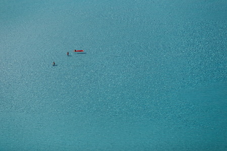 alone in the middle of the waterの写真素材