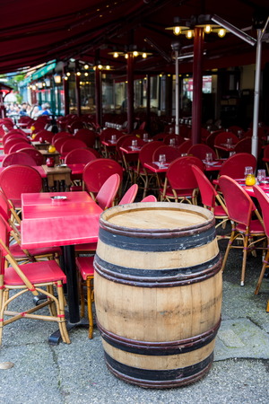 empty brasserie before opening hourの写真素材
