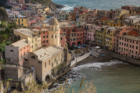 Vernazza town in 5 Terre regionの写真素材