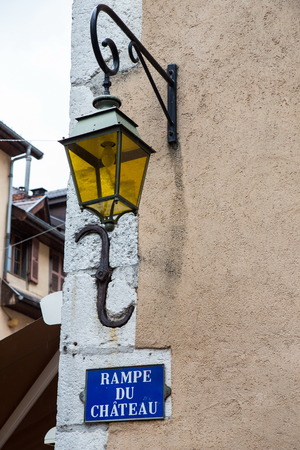 vintaged light street, franceの写真素材