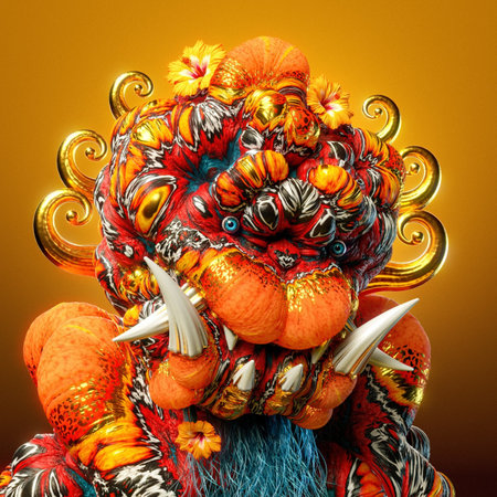3d nft collection, character orangeの写真素材