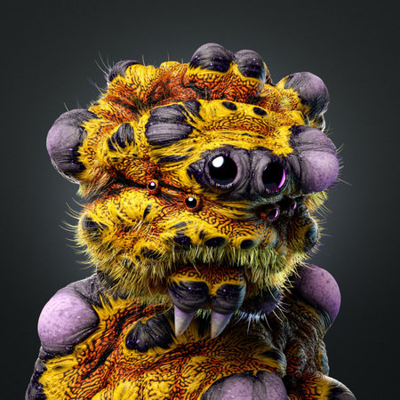 3d nft collection, character mouse goldの写真素材