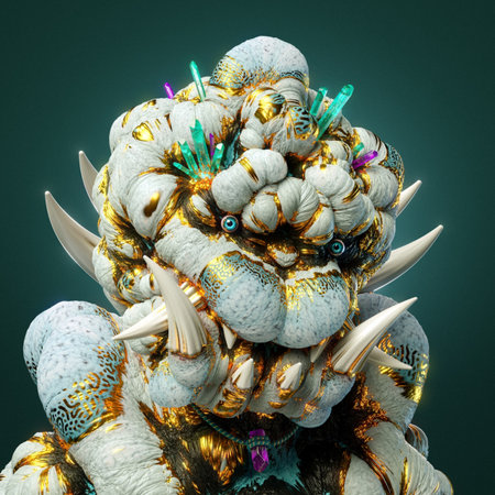 3d nft collection, character diga whiteの写真素材