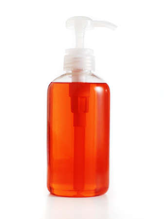 Bath product bottle against a white background.の写真素材