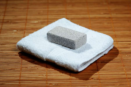 Spa display on top of a bamboo mat.の写真素材