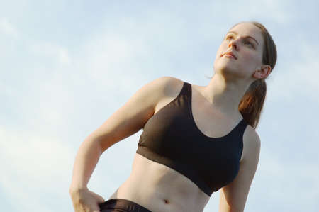 Beautiful young woman runner having a workout session.の写真素材