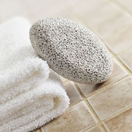 Spa display in a brightly lit bathroom setting.の写真素材