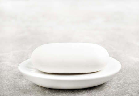 Spa display against a gray stone background.の写真素材