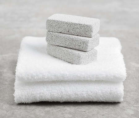 Spa display against a gray stone background.の写真素材