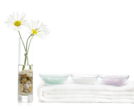 Spa display against a bright white background.の写真素材