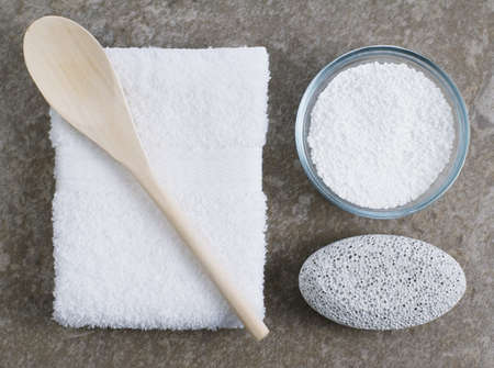 Spa display on top of a granite stone background.の写真素材