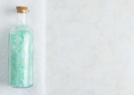 Spa display on top of a white marble background.の写真素材