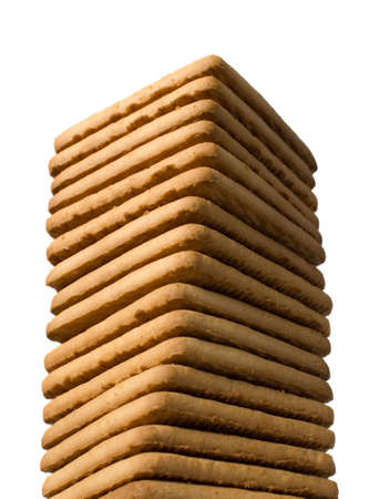 Yellow cookies which are built one by oneの写真素材