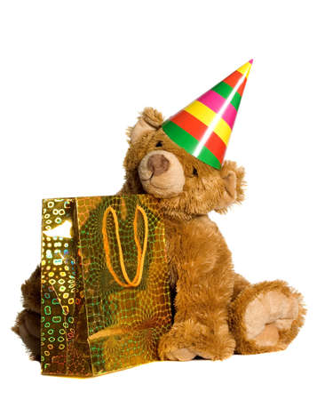 There is teddy bear with beautiful capの写真素材