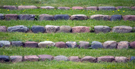 There is old rough man made stone monumentの写真素材