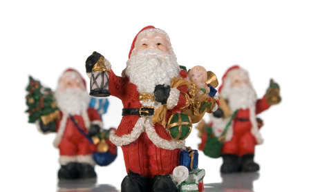 There is three santa claus with pressentsの写真素材