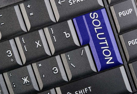 There is black keyboard with word solution