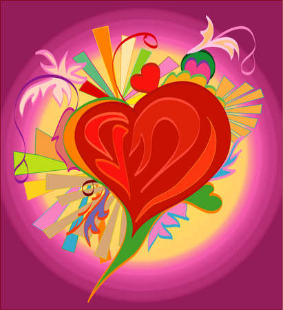 There is a picture of the heart for design, congratulation cards and so onのイラスト素材