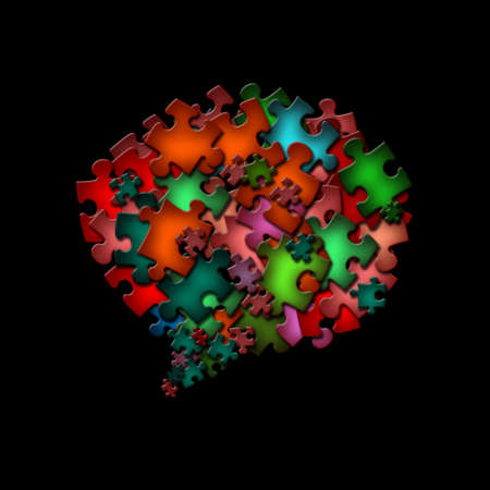 There is a abstract shape of colorful puzzle piecesの写真素材