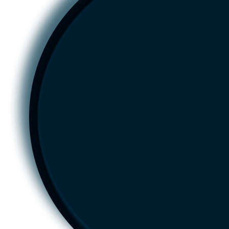 There is a part of circle, blue shape on white background