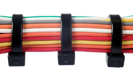 Various electric wires in many colors, technology