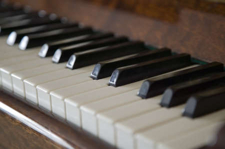 Black and white piano keys, music conceptの写真素材