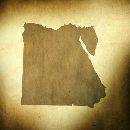There is a map of Egypt on grunge paper backgroundの写真素材