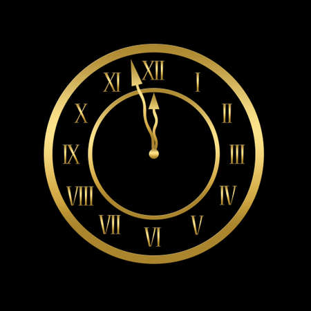 Clock is showing almost twelve, midnight or new year concept