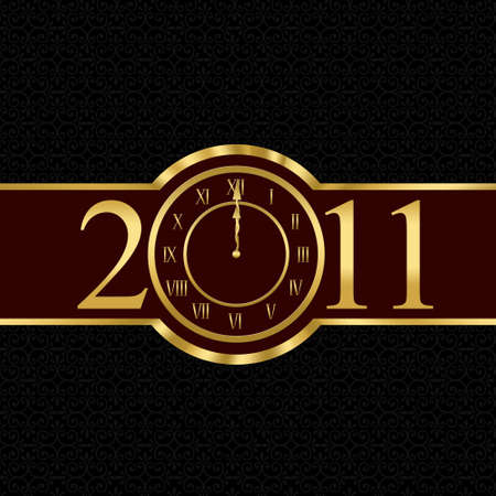 New year 2011 with clock instead number zero