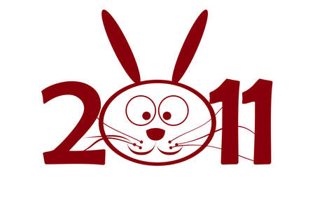 New year 2011 with rabbit instead number zero