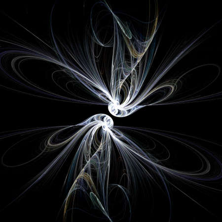 Futusistic image form various fractal lines on black background