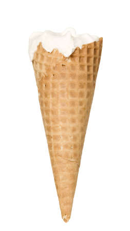 White ice cream with waffle for refreshment in hot summer, food conceptの写真素材