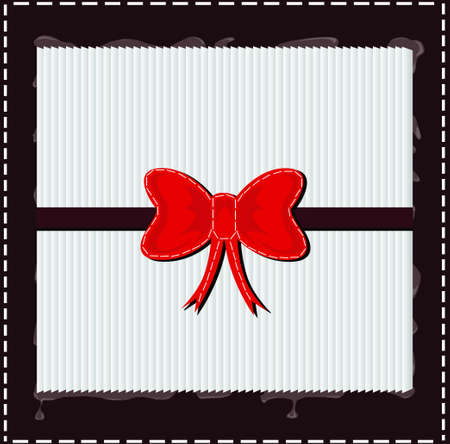 Red ribbon for christmas eve, frame composition, congratulation cardのイラスト素材