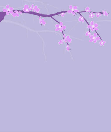 Branch of beautiful seasonal pink cherry blossom のイラスト素材