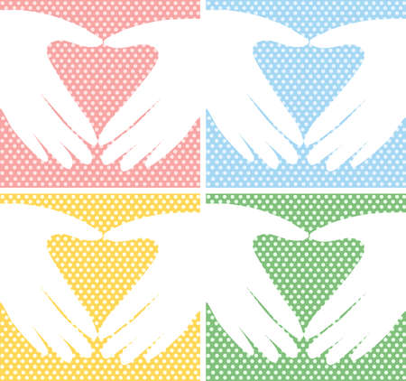 Hands are making heart with a fingersのイラスト素材