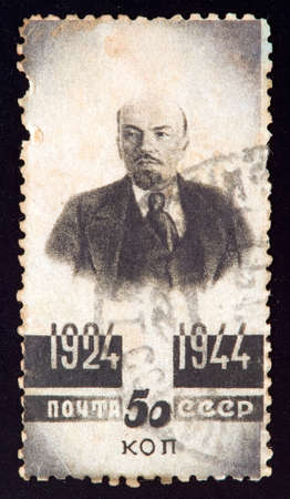 RUSSIA - CIRCA XX century: stamp printed by Russia and shows Lenin, circa XX Centuryのeditorial素材