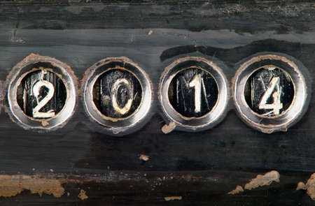 New year 2014 concept made from metal numbers