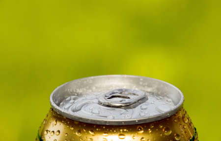 Metal beer can, unopened, alcohol and drink themeの写真素材
